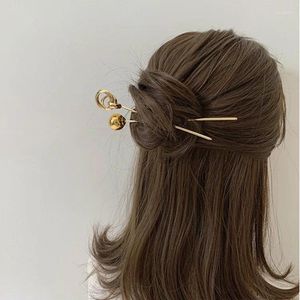 Pinces à cheveux chinoises simples, bâtons en métal, épingle à cheveux élégante, Style Cool, bijoux pour femmes et filles, accessoires