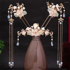 Pinces à cheveux, bâtons chinois, diadèmes, couvre-chef de mariage Vintage pour femmes, longues pampilles en perles, épingles à cheveux, Accessoires Hanfu classiques, bijoux