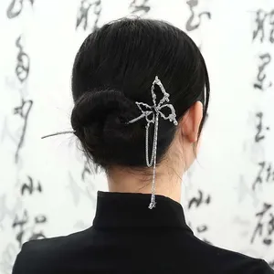 Haarclips Chinese stijl zwarte vlinderfranje haarspeld Het ontwerp is minimale koude wind