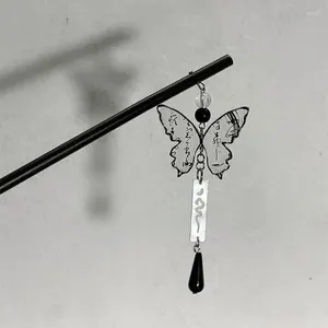 Clips de cabello estilo chino Butterfly Tassel Beatpin para mujeres palitos de niña