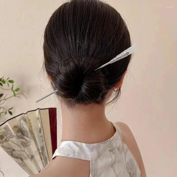 Pinzas para el cabello de estilo chino para mujer, horquillas con flor de Magnolia, horquillas con borlas de Metal Vintage, accesorios para palillos
