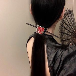 Haarspeldjes Chinees Woord Hart Haarspelden Voor Vrouwen Vintage Hout Metalen Stok Hoofddeksels Mode Punk Trendy Accessoires 2024