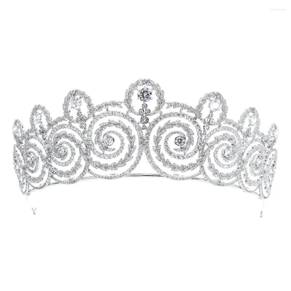 Clips de cheveux Classic Cubic Zirconia mariage Princesse Bridal Royal Tiara Crown Femmes Prom Jewelry Accessoires CH10294