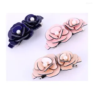 Clips de cheveux Classic Flower Clip Barrette pour les femmes Girls Fine cellulose acétate Accessoire Ornement Bijoux Tiara Prom