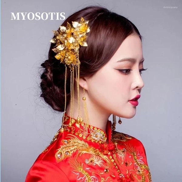 Pinces à cheveux classiques Vintage fleur bâtons de mariée gland Style chinois traditionnel épingle à cheveux bijoux accessoires de mariage