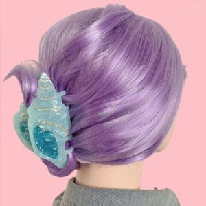 Clips de cheveux colorés acide acétique acétique irrégulier Ocean Animal Conch Shell Claw for Women Girl Transparent Crystal Trendy Y2K