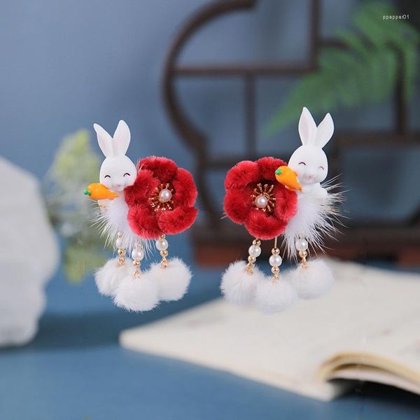 Pinzas para el pelo de dibujos animados de colores, horquilla de felpa con flores bonitas, accesorio para tocado con flequillo para niñas pequeñas, NIN668