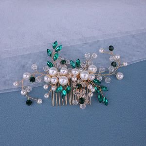 Pinces à cheveux peigne en cristal coloré pour femmes, bijoux coiffures perles strass accessoires ornements élégants décor fantaisie