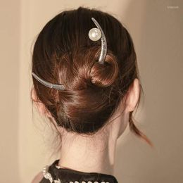 Pinces à cheveux croissant de lune fourchette Ramadan fait à la main couleur argent bâton en métal pour les femmes Long peigne accessoire de style de mode