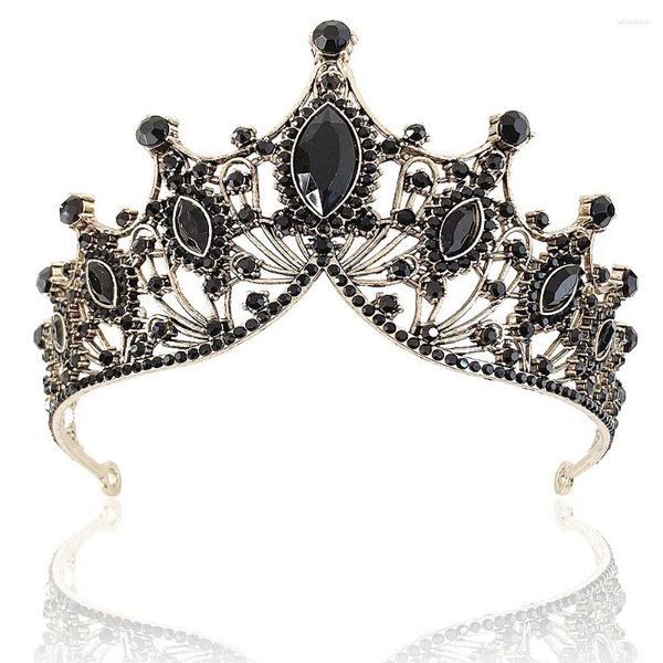 Pinces à cheveux couronne coiffure de mariée baroque tout noir tempérament rétro femme de 18 ans robe de mariée princesse