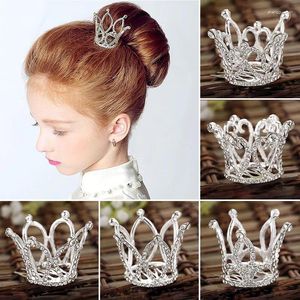 Pinces à cheveux couronne cristal strass filles enfants bijoux accessoires Mini mignon princesse peigne anniversaire diadèmes coiffures