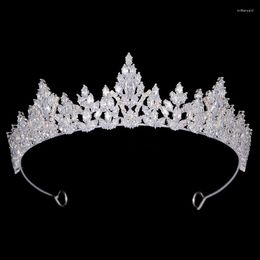 Pinces à cheveux couronne HADIYANA couronnes de mariage européennes de luxe pour les femmes zircon cubique grands accessoires de coiffure BCY6001