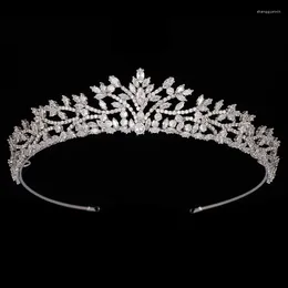 Haarclips Kroon Hadiyana Wedding Tiaras en Crowns voor bruid zirkon bruids hoofdband sieraden kopstuk feest bc6979 dames