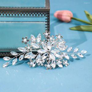 Clips de cheveux Crystal Pearl Bandband Tiara pour femmes pour femmes Party Rhingestone Bridal Wedding Accessoires bijoux