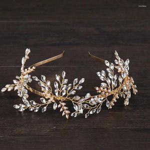 Haarclips Crystal Pearl Hoofdband Haarband Tiara voor vrouwen Strijnwaardigheidsblad Bruidale bruiloft Accessoires Sieraden