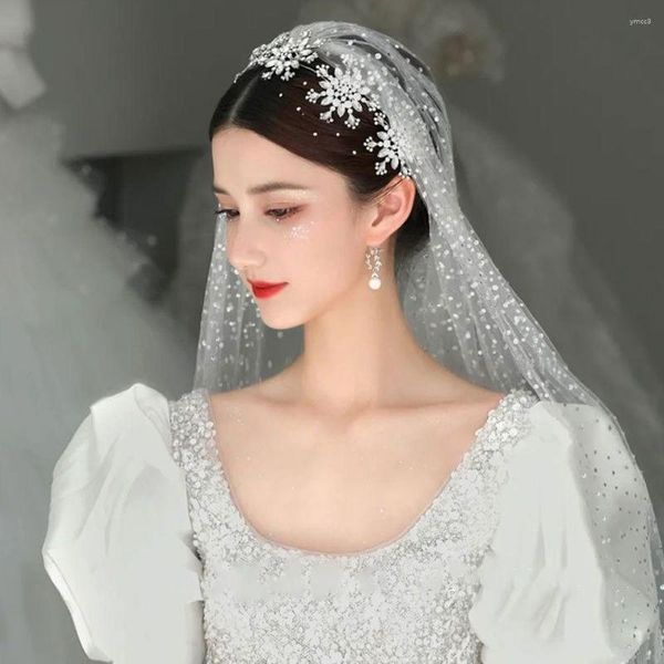 Pinces à cheveux Style féerique coréen, couronne en cristal, accessoires de mariage, bandeau diadème en strass, bandeau flocon de neige
