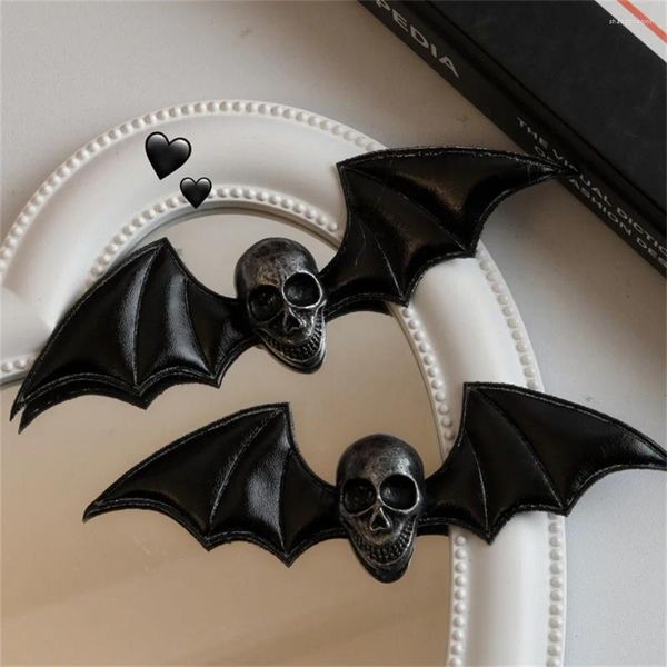 Pinzas para el cabello Horquilla oscura Diseño único Pasador largo negro Clip de ala de murciélago Moda gótica Creativo Seguro y duradero