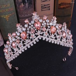 Pinces à cheveux de luxe coréennes, grande couronne de mariée en strass, mode florale, diadème de mariage, princesse, accessoires de Banquet d'anniversaire