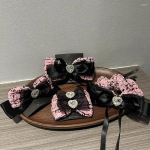 Clips de cheveux Design Tweed Tissu tricotage coréen Hairpin Hair Y2K Clip Bow Lolita Accessoires Femmes