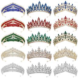 Pinces à cheveux DIEZI Style différent luxe vert bleu rouge diadème en cristal pour femmes filles fête de mariage reine mariée couronne bijoux