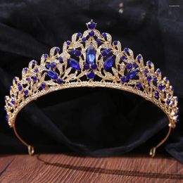 Haarspeldjes DIEZI Prachtige Luxe Bue Groen Rood Kristal Bruids Tiara Kroon Bruid Koningin Hoofdbanden Bruiloft Sieraden Accessoires