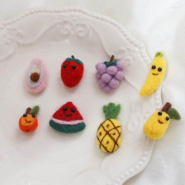 Pinces à cheveux bijoux à bricoler soi-même accessoires matériel à la main feutre de laine Patch autocollant pastèque raisin cerise banane ananas Orange pince