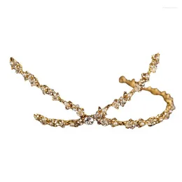 Pinces à cheveux Double rangée bandeau croisé luxe brillant strass incrusté pour femme NA