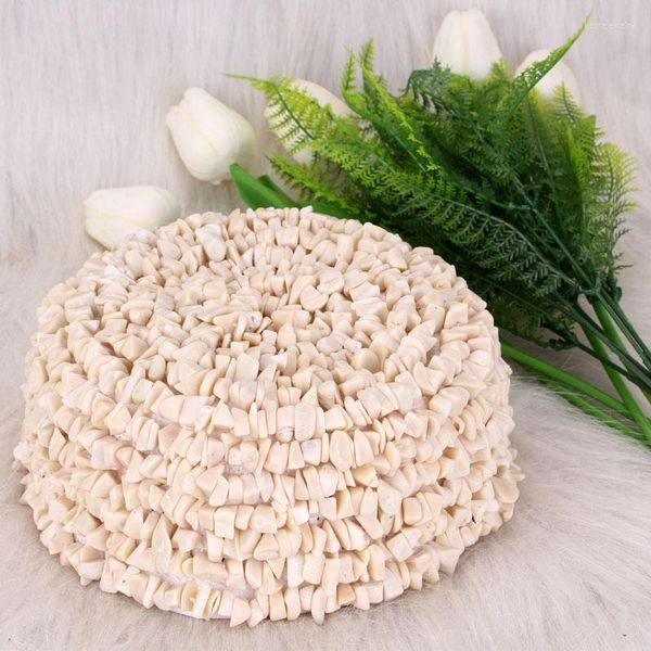 Pinzas para el cabello Dudo African Cap White Original Genuine Coral Beaded Head Piece para bodas nigerianas tradicionales Sombrero hecho a mano 2022 Accesorios