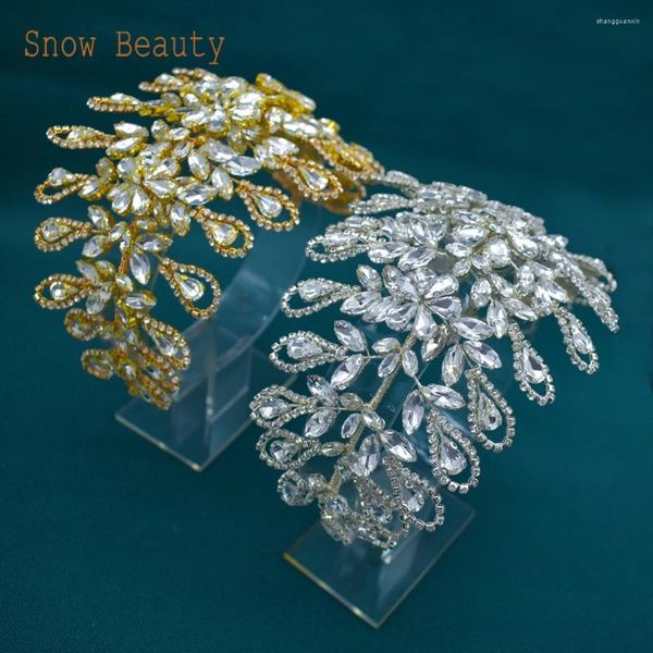 Pinces à cheveux DZ047 couronne de mariée en cristal, accessoires de mariage tendance, coiffure de mariée élégante, couvre-chef de fête, ornement de Banquets, cadeau