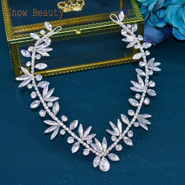 Pinzas para el cabello DZ062, tocado de boda, adornos para novia, Tiara para la frente, tocado para mujer, tocados para desfile, joyería, tocado de lujo