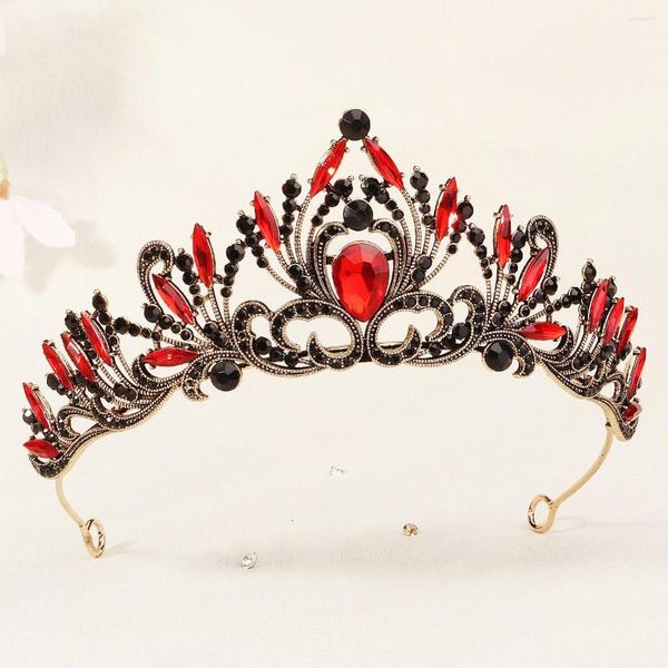 Coix de cheveux Efily Fashion Star Crown Red Color Color Rhinaistone Tiaras and Crowns for Women Accessoires Prom Headpice Bielry Gifts
