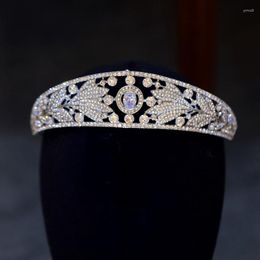 Pinces à cheveux élégance européenne diadèmes et couronnes de mariage de mariée accessoires pour filles bijoux diadème en strass cubique couvre-chef de mariée