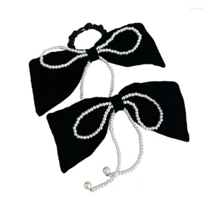 Clips de cheveux Elegant Bowknot Clip Pearls Fabric Bows for Women Ribbon Overs Dimediaship Corde Barrets Accessoire