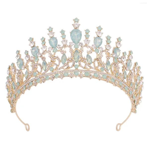 Clips de cheveux élégants Bridal Wedding Crown Light luxueux alliage de strass baroques pour la mascarade Balle de balquet Cosplay