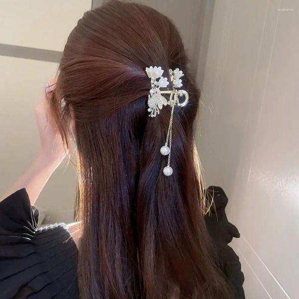 Pinces à cheveux chignon élégant pince fixe haute coiffure pour femme petite griffe Style chinois cerise