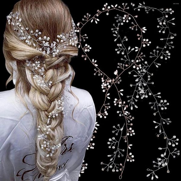 Pinzas para el cabello, corona elegante, joyería Floral de perlas de cristal, tocado, horquilla hecha a mano para boda, diadema, accesorios, adornos