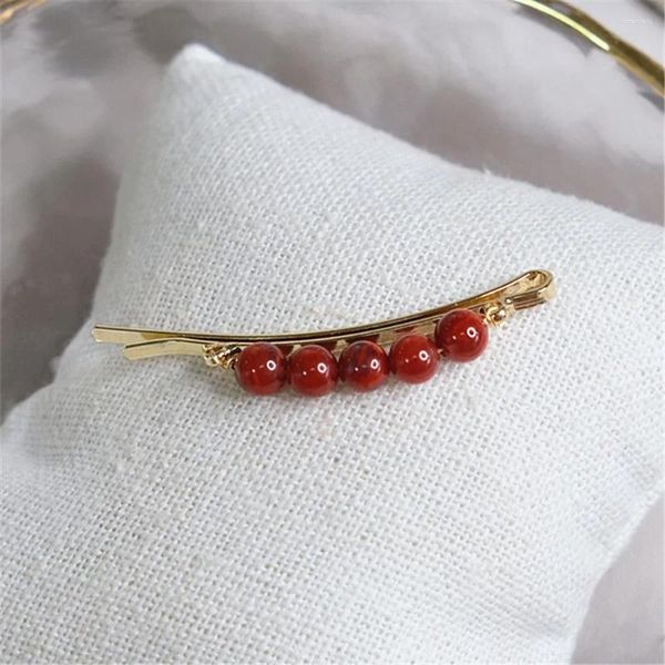 Pinces à cheveux élégantes en Agate rouge naturelle du sud, épingle à cheveux, Barrette, bricolage pour filles, bijoux de mariage, accessoires de fête, cadeau