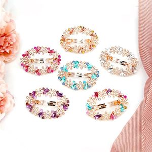 Haarspeldjes Elegante Strass Bloem Lente Clip Vrouwen Retro Barrette Haarspeld Legering Casual Hoofddeksels Zomer Accessoires