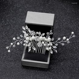 Pinces à cheveux, peignes de mariage élégants pour mariée, strass en cristal, perles, épingles à cheveux pour femmes, couvre-chef de mariée, accessoires bijoux