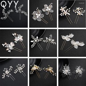 Pinzas para el cabello Est 2 unids/lote, horquillas hechas a mano de cristal con flores, accesorios de boda, tocado de flores nupciales, joyería