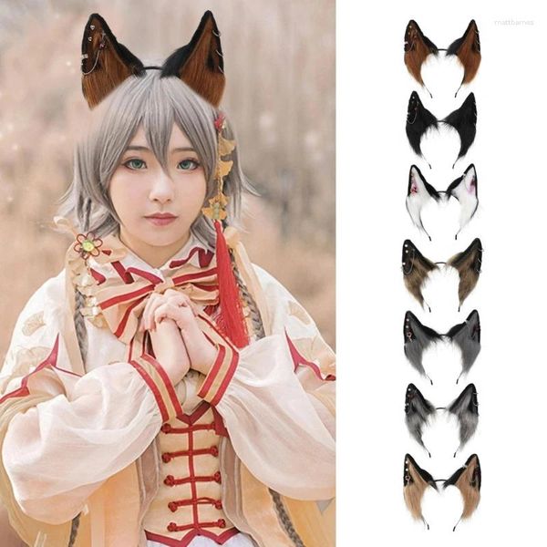 Clips de cheveux Bandon d'oreille de loup ethnique avec décor d'oreille en alliage Droship de cosplay adulte