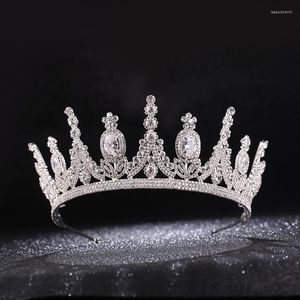 Clips de cheveux européens et américains princesse haut de gamme Crown Crown Bridal Rhinestone Crystal Bandband Robe de mariée Style Sweet Romantic