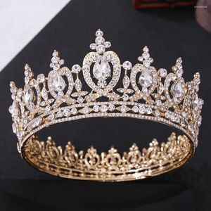 Pinces à cheveux européennes transfrontalières, vente de coiffure de mariage, couronne ronde de mariée en cristal en forme de cœur, couleur or argent, diadème de princesse