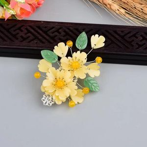 Pinces à cheveux exquises et élégantes, épingles à cheveux à fleurs colorées, classiques, fraîches, Super féeriques, Clip latéral Cheongsam Hanfu, accessoires de bijoux