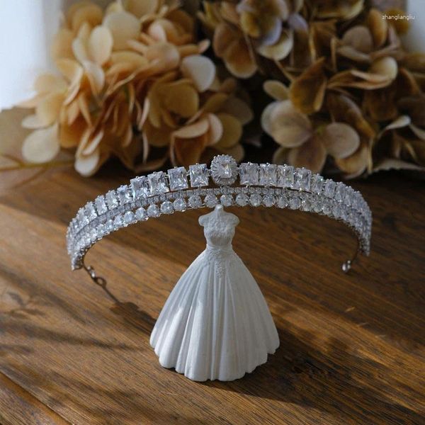 Clips para el cabello exquisito colchón brillante accesorios de vestidos de novia novias coronas tiaras bandas de pelo de cristal plateados