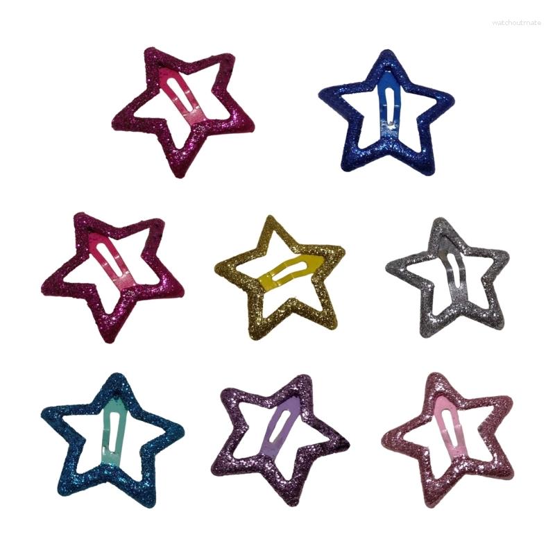 Pinzas para el cabello F19D Mini Clip de estrella para niños, pasadores de Metal con purpurina, horquillas, accesorios para niñas, sombreros, herramientas de estilismo