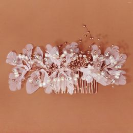 Haarclips stof kanten bloemkam bruids bruiloft accessoires luxe feest verjaardagscadeau voor meisjes mooie haarspeld sieraden