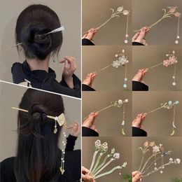 Pinces à cheveux fée antique cloches à vent orchidée frange épingle à cheveux femme étape secouer haute qualité Qipao tête arrière