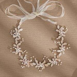 Pinzas para el cabello, diademas de cristal de hadas para novia, flor de perla de imitación, Tiara de hoja barroca, tocado, accesorios de joyería de boda