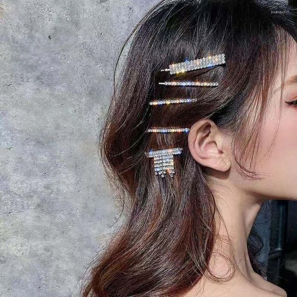 Pinces à cheveux mode et douce fille brillant strass cristal épingle à cheveux 5 pièces ensemble gland mariage Date ornement bijoux Gif